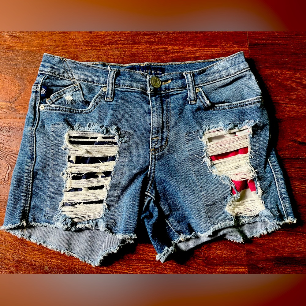 Rock & Republic American flag jeans shorts 4